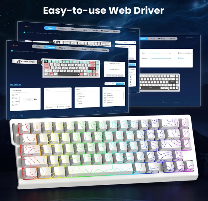 ATTACK SHARK X68 HE Rapid Trigger Keyboard Magnetic Switch