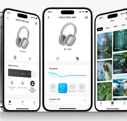HOCO W63 | Casque Sans Fil Bluetooth ANC avec Application