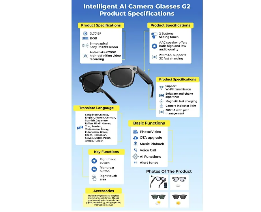 ROSE STAR RB-AIMB-G2 AI Smart Glasses