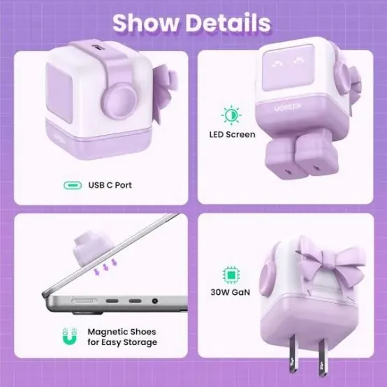 Ugreen uno rg charger 30w pink