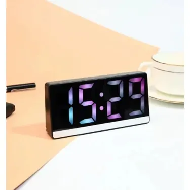 LED Digital Clock with Dual Alarm, Date & Temperature Display