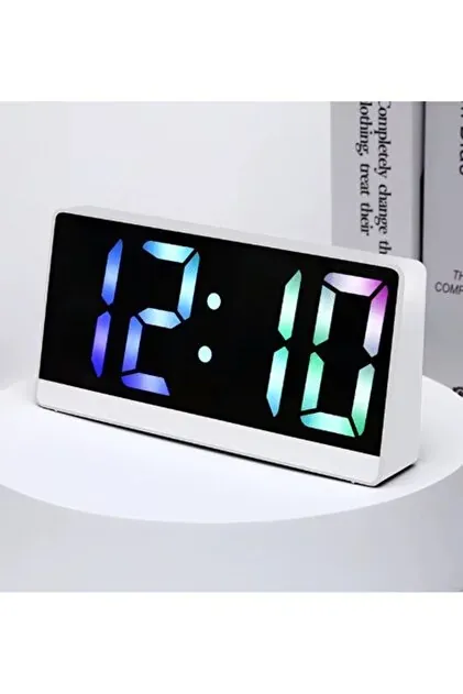 LED Digital Clock with Dual Alarm, Date & Temperature Display