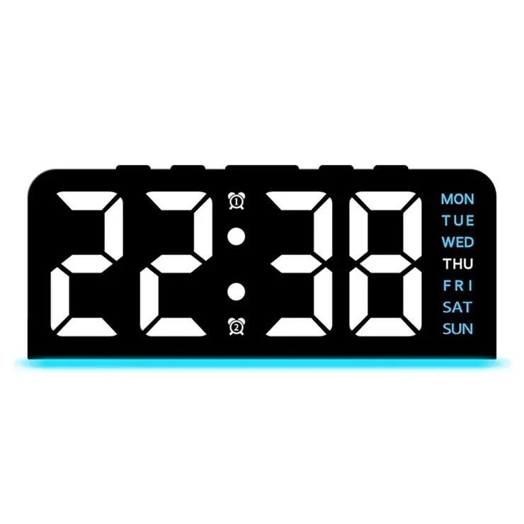 LED Digital Clock with Dual Alarm, Date & Temperature Display