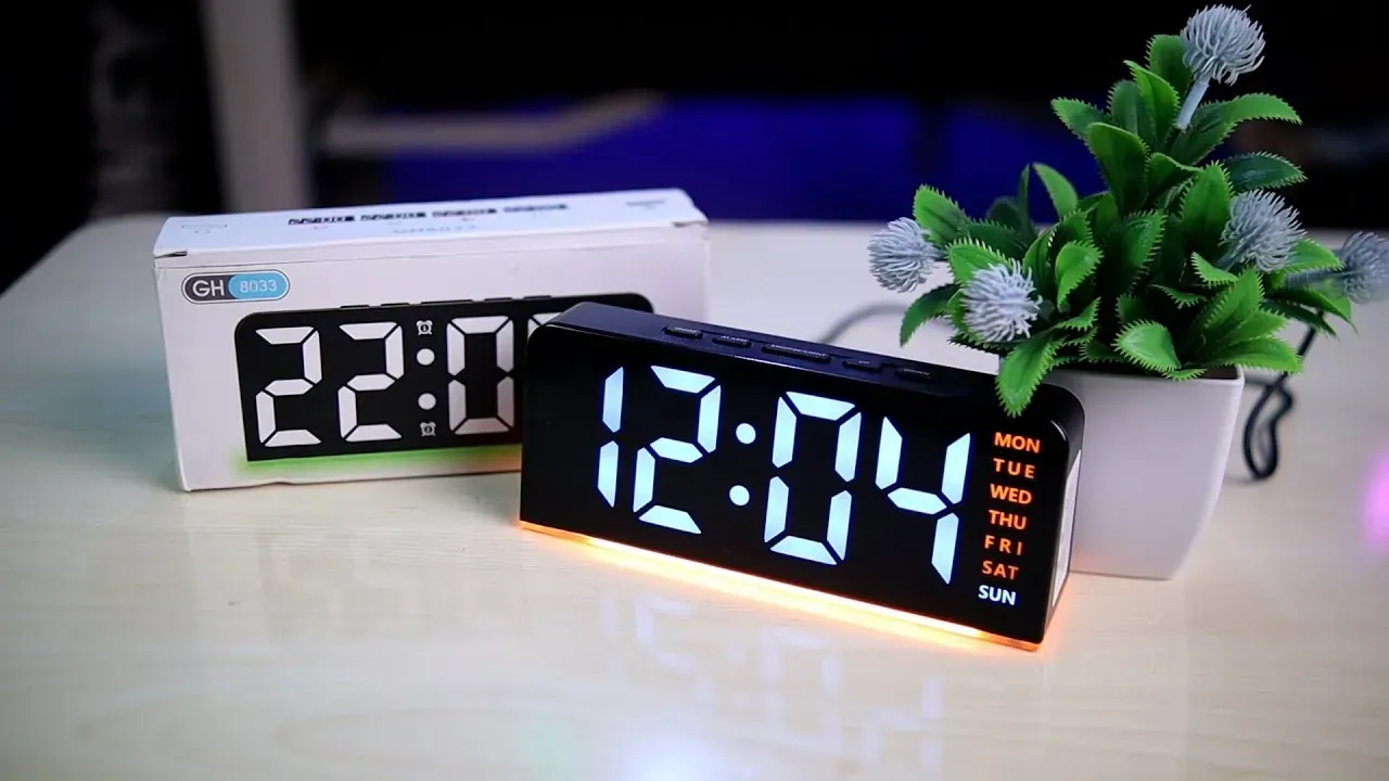 LED Digital Clock with Dual Alarm, Date & Temperature Display