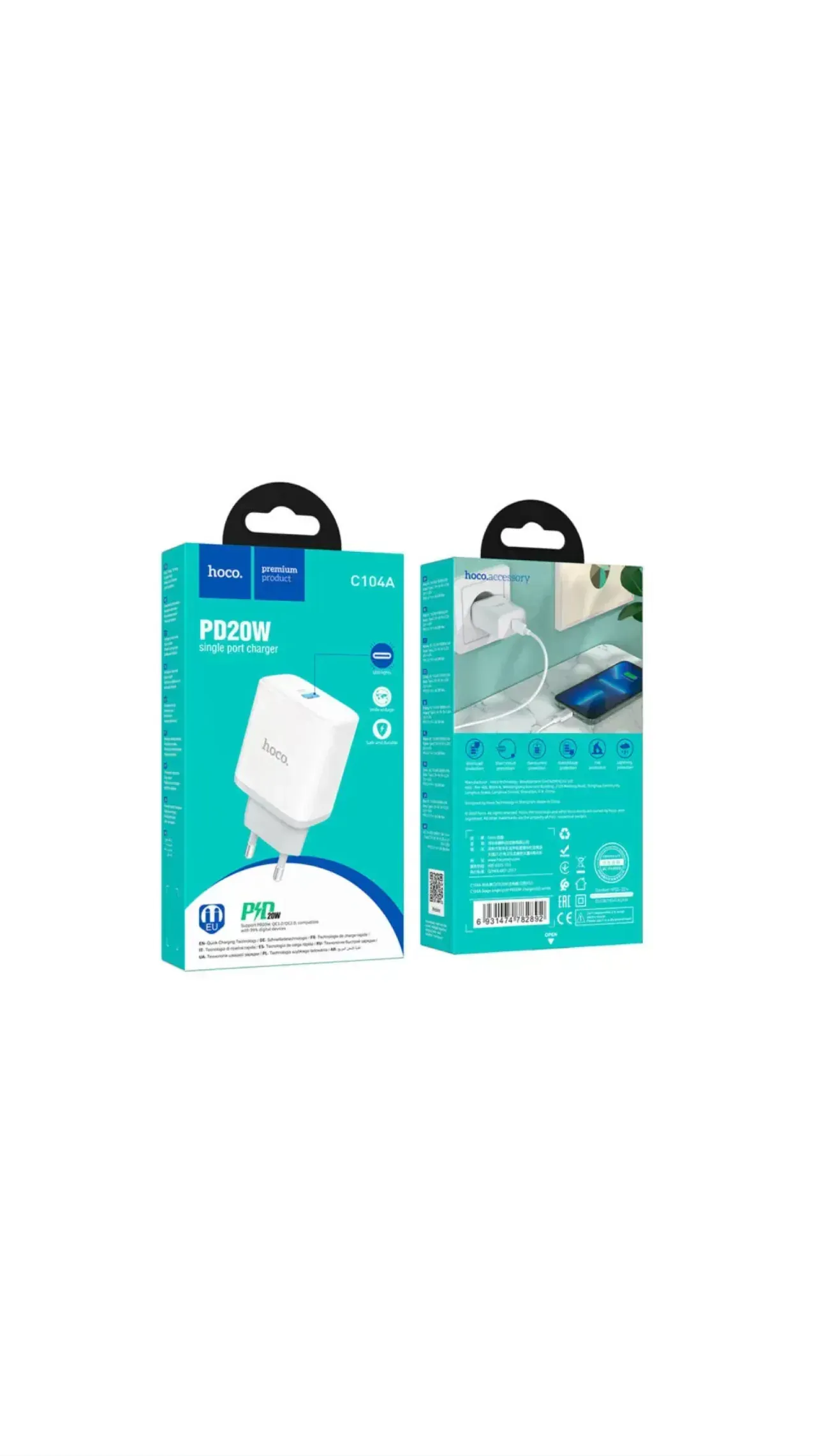 Hoco c104A charger 20w PD