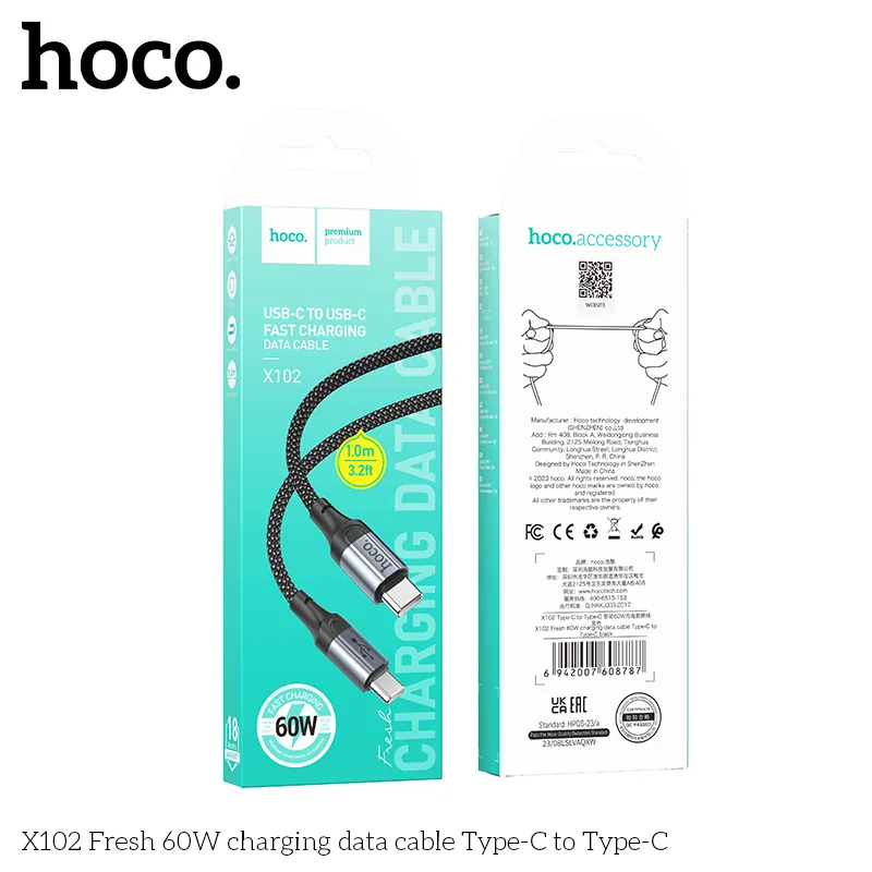 hoco cable x102 type c type c 60w