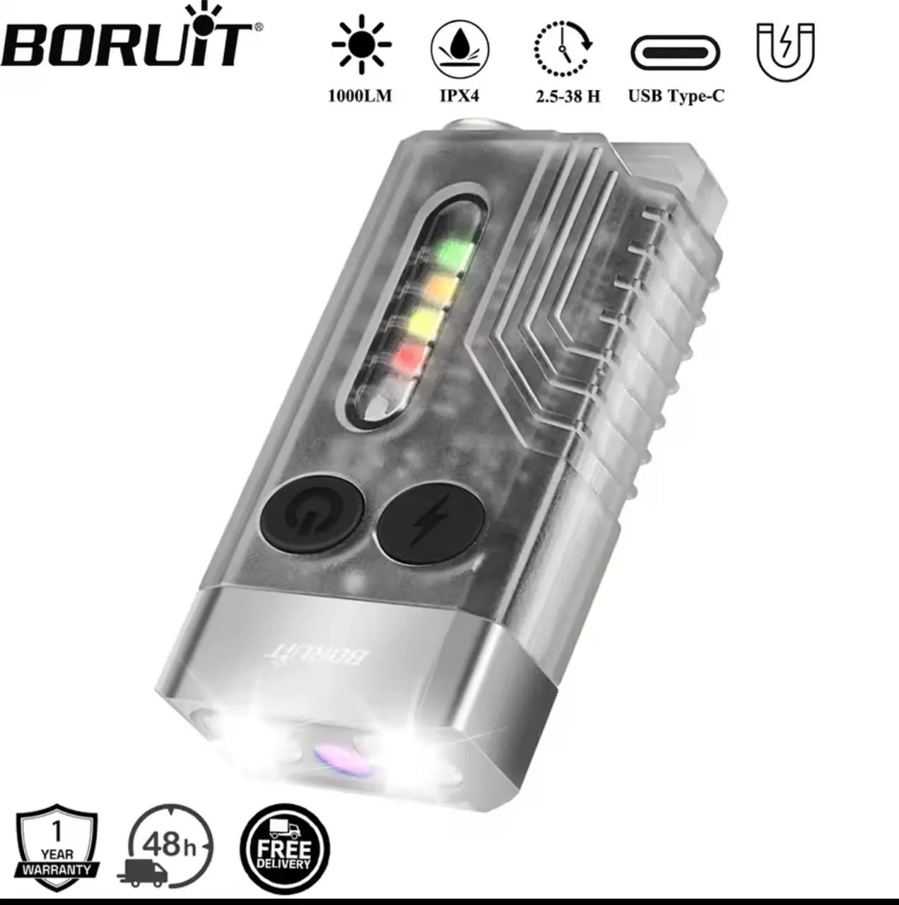مصباح BORUiT V10 EDC متعدد الاستخدامات