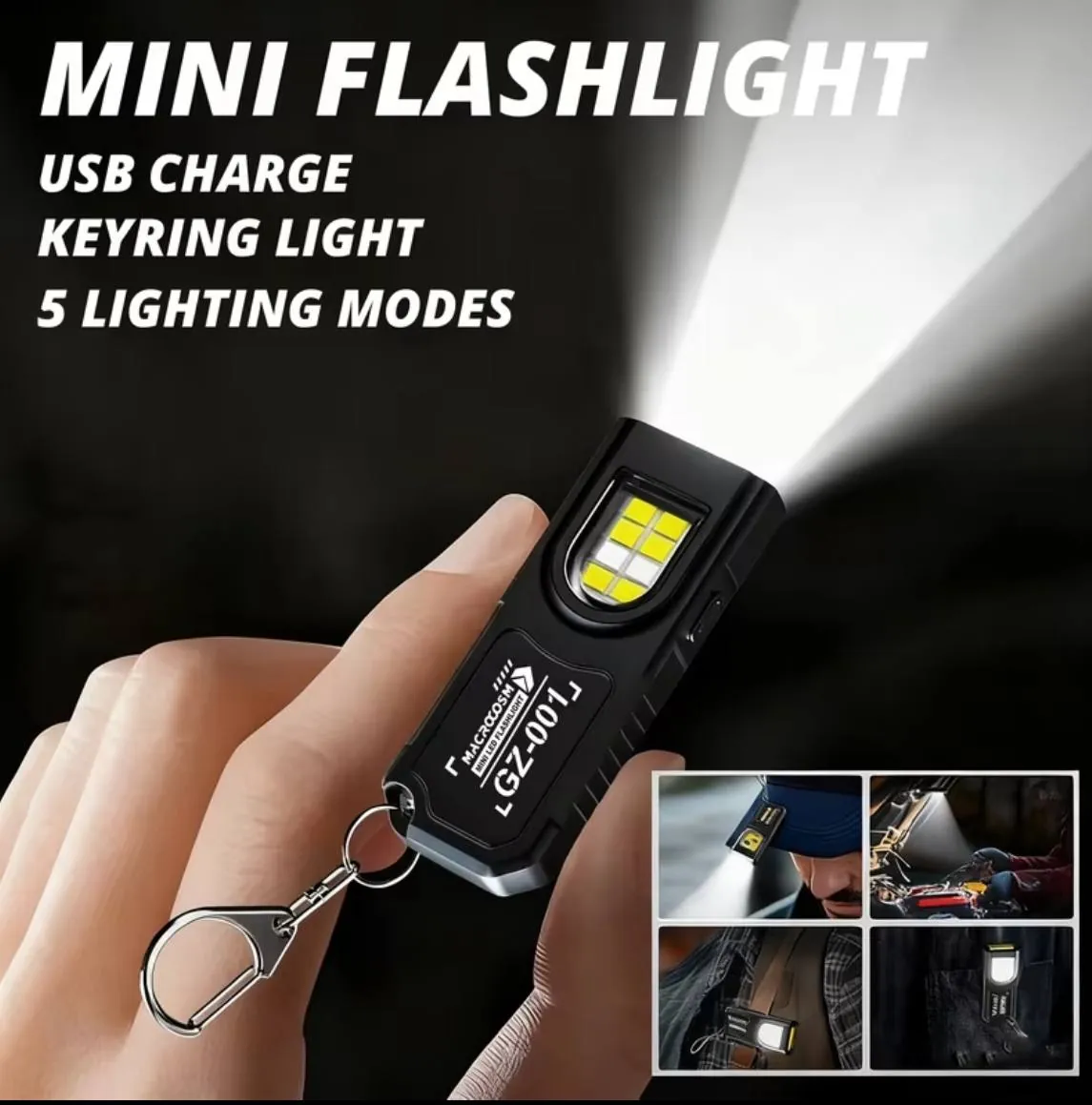 مصباح LED صغير قابل لإعادة الشحن USB