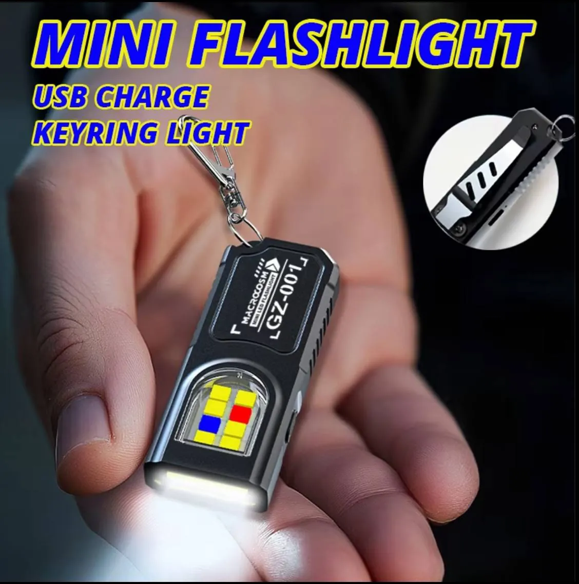 مصباح LED صغير قابل لإعادة الشحن USB
